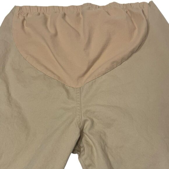 New Addition Maternity Khaki Pants Size 8 Straight Leg Beige Stretch Work Casual - Picture 8 of 9